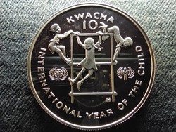 Zambia Gyermekek Nemzetközi Éve .925 ezüst 10 Kwacha 1980 PP (id72884)