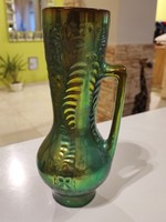 Zsolnay eozin folk vase with handles 27cm