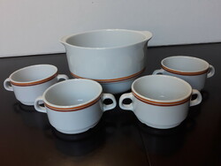 Alföldi porcelain soup bowl with 4 soup cups