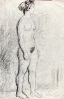 Female nude drawing by artist Erika Juhász.