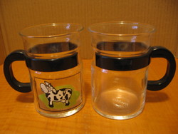 2 maastricht randwyck Dutch glasses with black rims in one