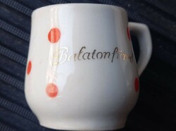 Balatonos retro hólloháza children's small jar, nostalgia from the polka-dotted porcelain Balaton bathhouse