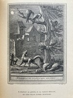 La fontaine fables illustrées - antique French illustrated story book