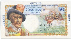 Francia Guyana  50  frank guyanai frank 1947 REPLIKA