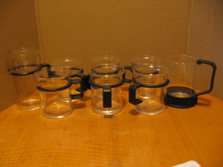 8 db-os Retro Bodum fekete fülű pohár, csomag