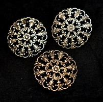 Beautiful openwork 925 silver button ... 3 in one!