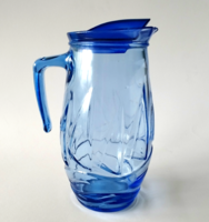 Discounted! Marked blue Italian glass jug with lid
