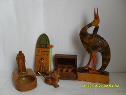 Retro carved statue, stamp holder, thermometer, etc