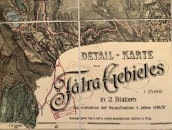 Magas-Tátra topográfiai térképe 1896–97