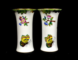 HERENDI VIKTÓRIA MINTÁS KIS PORCELÁN VÁZA PÁROS !