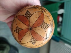 Old scratched, Spanish folk art gourd