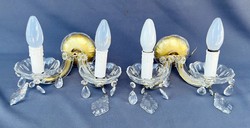 Maria Theresa-style crystal wall arm in pair.