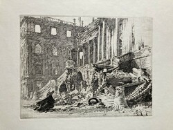 Richter aladár of Rimaszéki /1898-1950/ --budapest 1945-etching