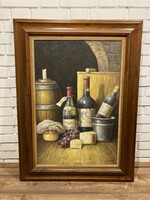 Zsolt Czinege / still life with wine / oil/canvas