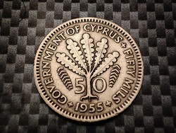 Ciprus 50 Mils, 1955 Ritkább!!