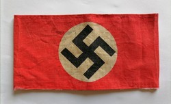 Náci, horogkeresztes NSDAP karszalag - SS pecsét, RZM címke