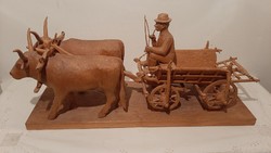 Carved ox cart