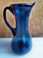 Antique water jug blue glass