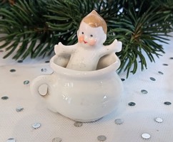 Régi porcelán mini bili babával 5cm