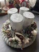 Beautiful silver-white Advent wreath