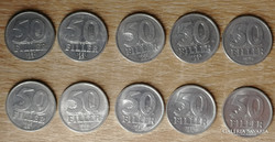 50 Fillér 1980-1989 BP. (9 évszám)