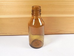 Régi színezett üveg palack - orvosi gyógyszeres gyógyszertári patikai - 50 ml magasság: 10 cm