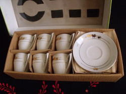 Old Chinese coffee cup set in original box - never used!