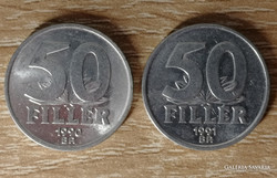 50 Fillér 1990; 1991 BP.