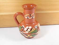 Retro old marked folk folk art glazed painted ceramic jug jug - folk motif