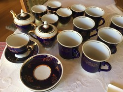 Antique Russian, Soviet, cobalt two sets, 6 persons, 6 teas, and 6 cocoa, handmade, (201)