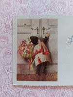 Régi húsvéti mini képeslap rajzos levelezőlap üdvözlőkártya