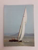 Retro postcard Balaton sailing ship photo postcard