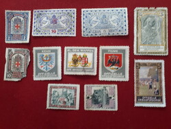 Magyar és osztrák hadisegély bélyegekaz 1. vh. idejéből