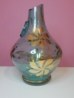 Old flower patterned glass vase