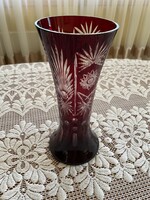 Czech painted crystal vase