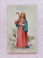 Régi húsvéti képeslap 1916 levelezőlap Jézus bárányok