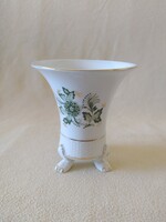 Hollóházi Erika mintás váza, körmös kaspó, hibátlan, jelzett, 16 cm