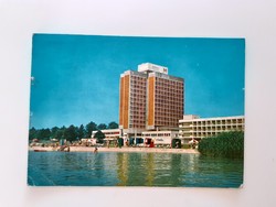 Retro postcard Balatonfüred marina hostel photo postcard