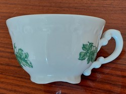 Régi Zsolnay porcelán kávés csésze barokk zöld szőlőmintás mokkás 1 db