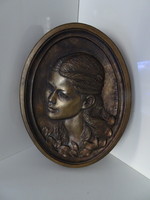 Very nice bronze wall decoration marked Mary of Cyránsk.