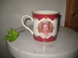 II. Erzsébet  , emlék csésze , Royal Crest porcelán ,