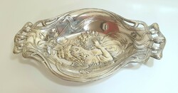 Silver-plated Art Nouveau serving tray, fruit bowl, centerpiece