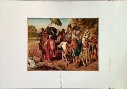 Filep megtéríti Kandaces király főtisztjét  (színes litográfia)
