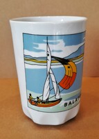 Retro Zsolnay porcelain cup - balaton - sailing