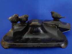 Inkwell & trapper with birds, circa 1920