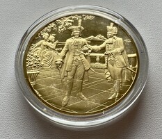 66T/14. From HUF 1! 925 silver (39 g) opera commemorative medal covered with 24K gold! Mozart: così fan tutte