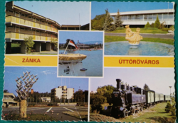 Zánka, Balaton resort town postcard 1986, used