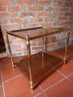 60 X 42 cm copper table storage table bedside art deco, art nouveau glass for sale