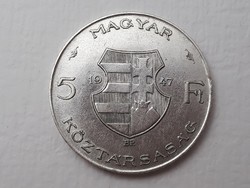 Hungary silver kossuth 5 HUF 1947 coin - Hungarian 5 HUF 1947 coin