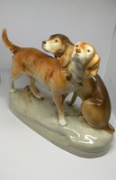 Royal dux porcelain dog couple!